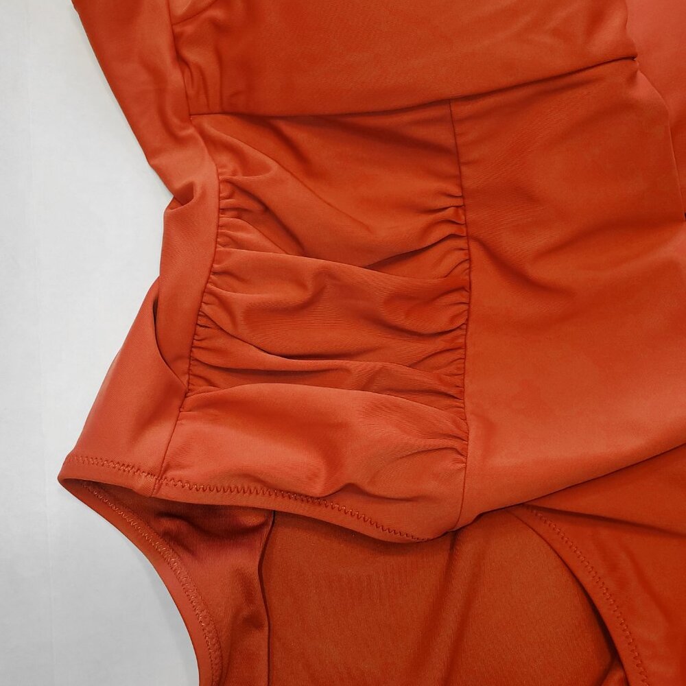Cupshe Ruffle Strap Keyhole Ruched One Piece Swimsuit - Picture 3 of 5